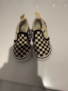 Vans Kids Slip-On Checkerboard Sneakers - Black & White